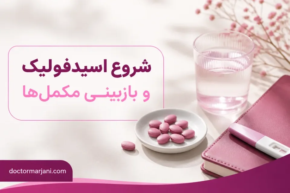 نمای توضیحی درباره شروع اسیدفولیک و بازبینی مکملها